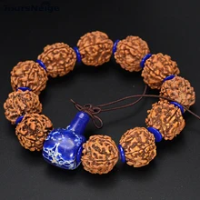 Аутентичные пять клапан KingKong Bodhi браслеты бусины с императором камень семена Бодхи Молитва Будды древесины Japa mala JoursNeige