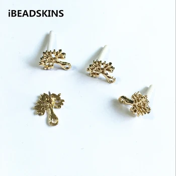 

New arrival! 15x13mm 100pcs/lot gold color Zinc alloy tree-shape earrings base accessories for Earrings DIY( as shown)