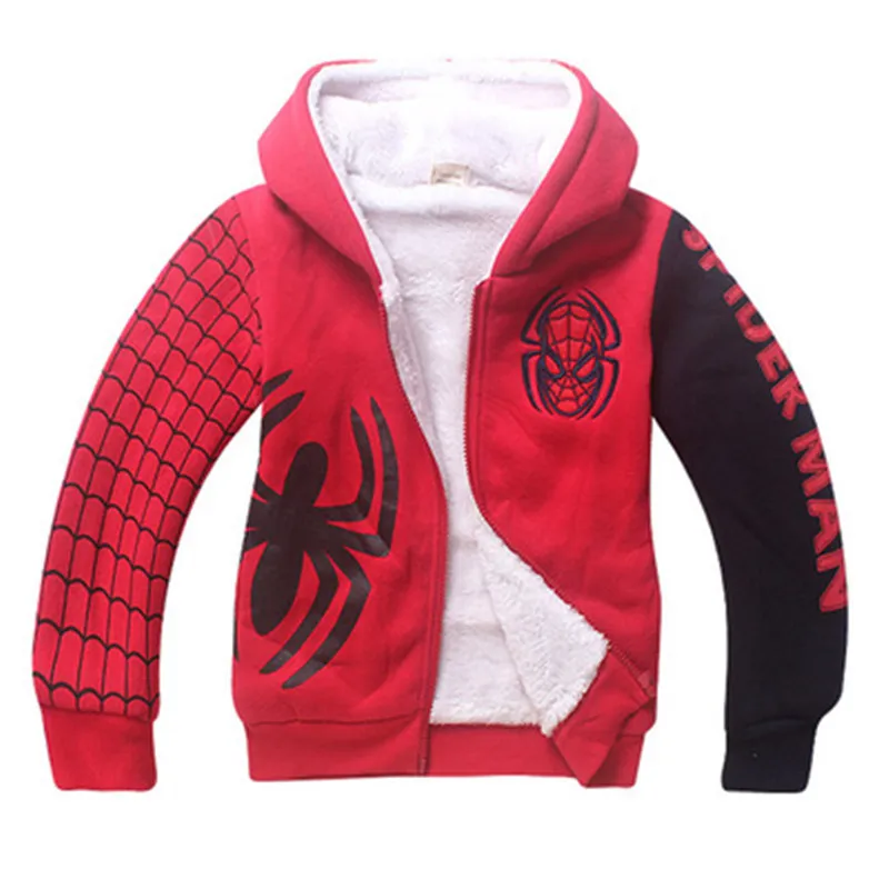 Baby Boys Girls Winter Coats Graffiti Hooded Jackets Elsa Anna Coustumes Children pokemon spiderman Outerwears Kids Clothes 4-12 (3)