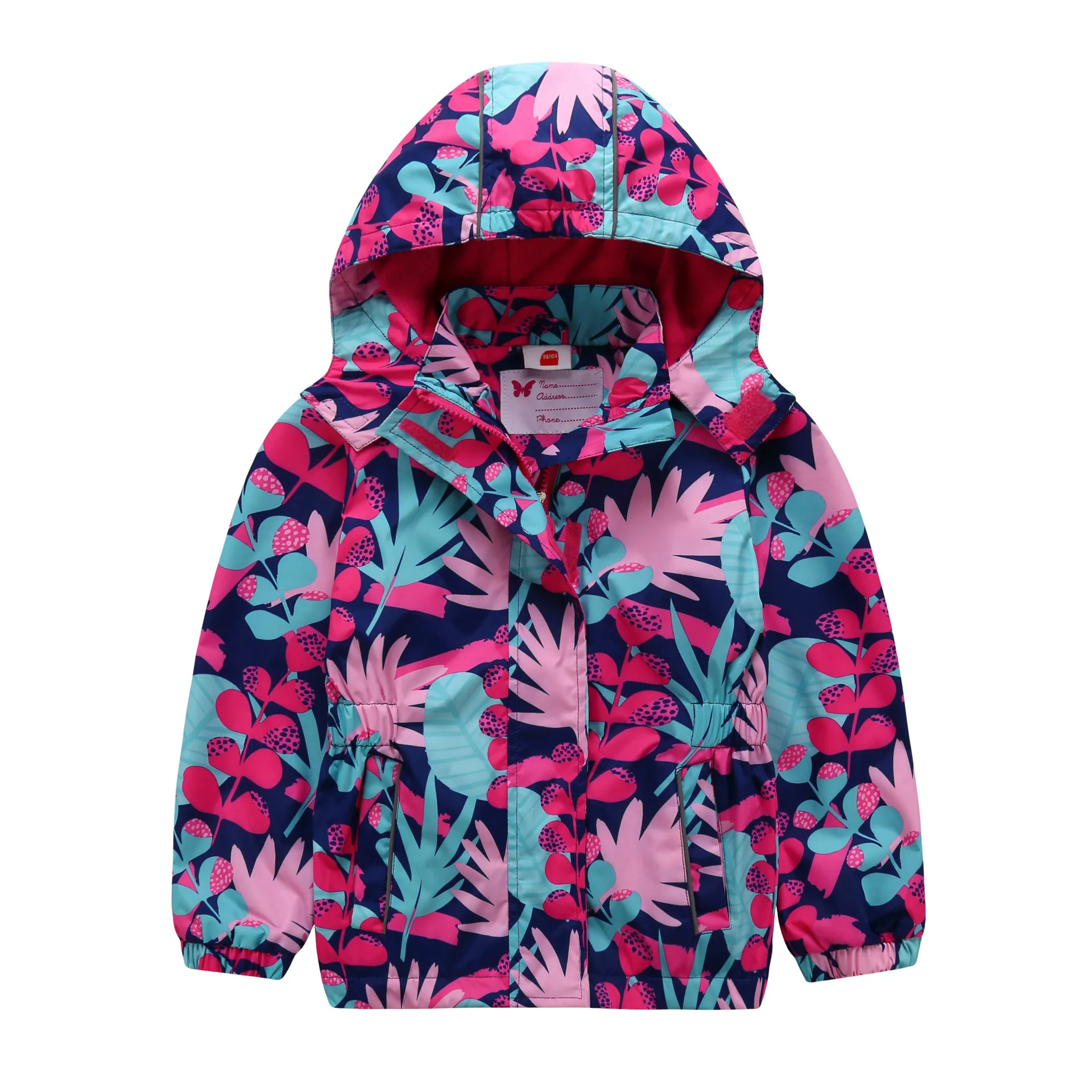 Распродажа, осенне-зимняя куртка для девочек, ветровка для детей, разноцветное дождевик, детский спортивный блейзер с флисом, водонепроницаемый для девочек