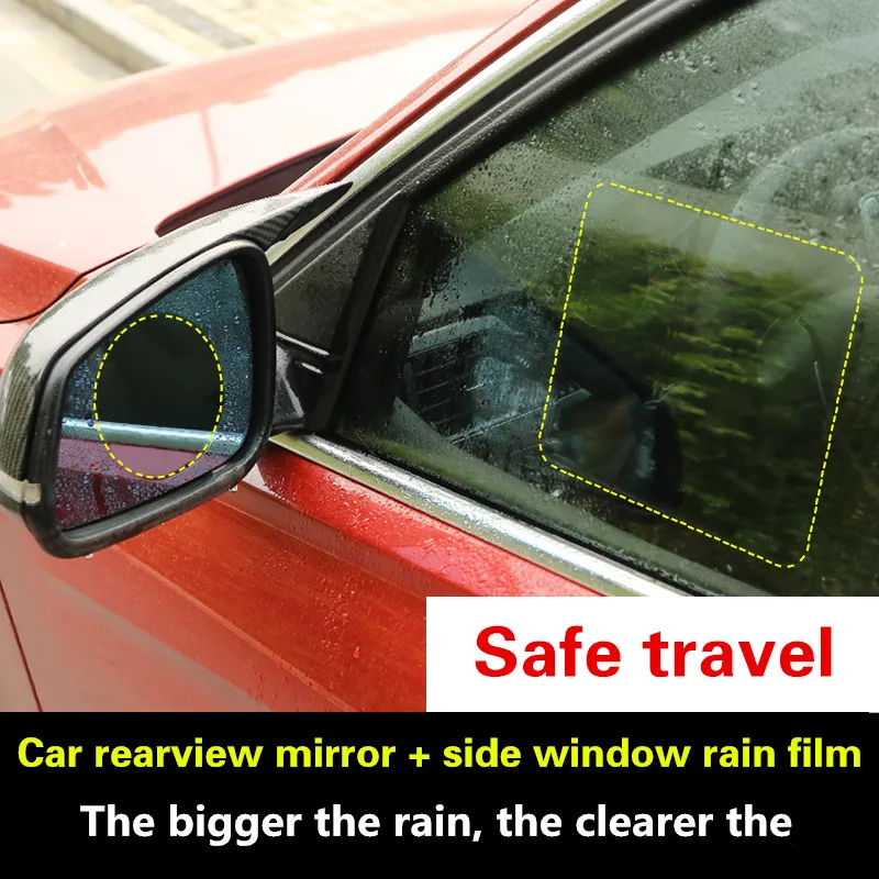 

2 Pcs Car motorcycle Rearview Mirror Waterproof Membrane Anti-fog Anti-Glare Film Sticker Replacement styling Accessories