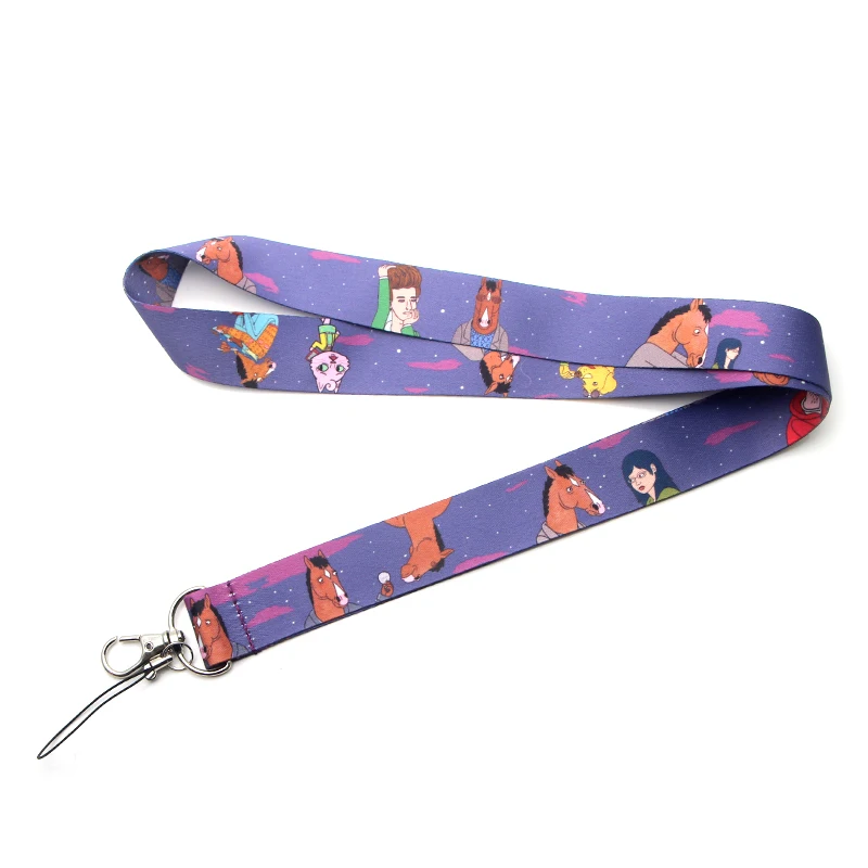 

Flyingbee Bojack the Horseman Keychain lanyard Badge Lanyards Mobile Phone Rope Keyring Key Lanyard Neck Strap Accessories X0123