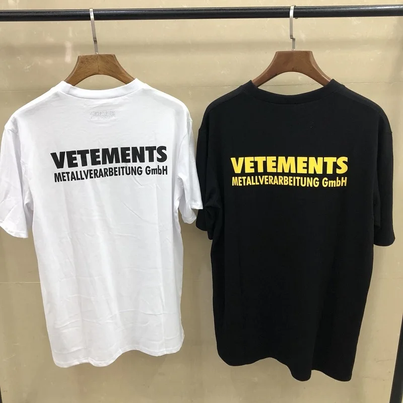 

New Vetements T Shirt Men Women Streetwear Harajuku Embroidery Summer Style Cotton T-shirt Boyfriend Gift Vetements Tshirt