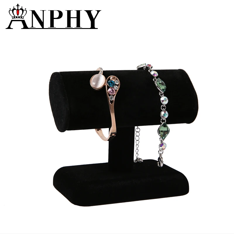 

ANFEI Small Black Color Fabric Bracelet/Bangle/Watch/Chain Display Jewelry Display Stand For Showcase Jewelry Organizer GD2188