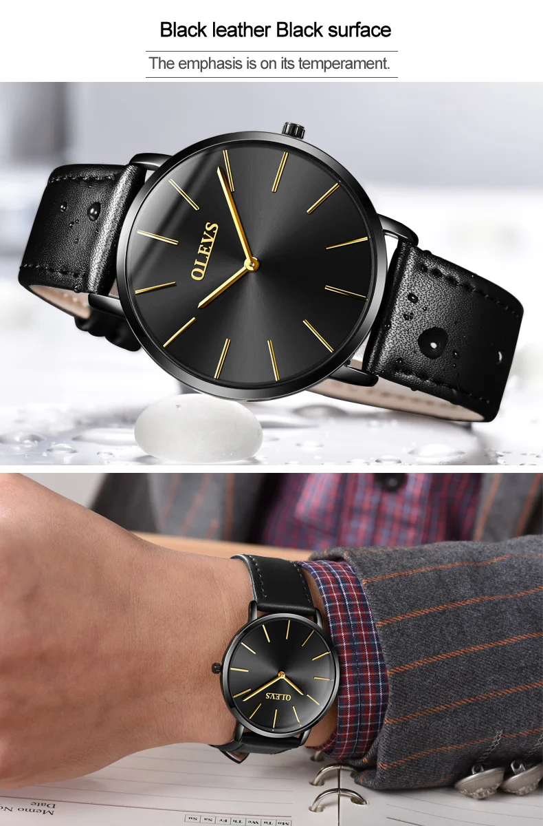 Ультра тонкие мужские часы Топ бренд класса люкс из натуральной кожи повседневные Кварцевые водонепроницаемые наручные часы для женщин Relogio Masculino