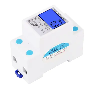 

Single Phase Two Wire Din Rail Digital Wattmeter Power Consumption Watt Energy Meter Electricity Analyzer Monitor