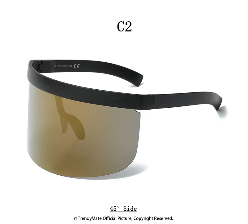 Новинка, солнцезащитные очки больших размеров для женщин, большая оправа, светоотражающие солнцезащитные очки, ветрозащитные мужские солнцезащитные очки в стиле ретро, квадратные очки без оправы 1191t