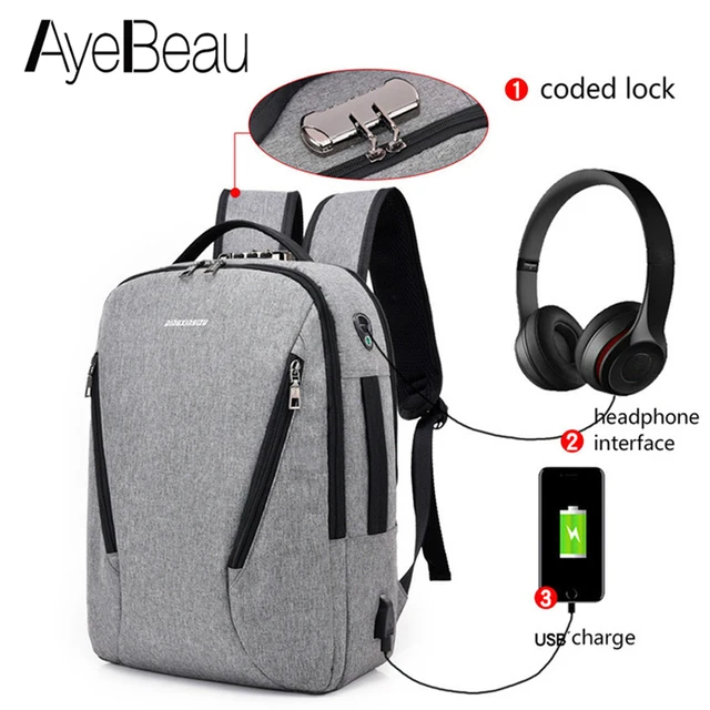 Best Offers Antitheft Anti-theft Men Backpack USB Male School Bag Schoolbag Laptop For Teenager Book Travel Bagpack Back Pack Rukzak Backbag