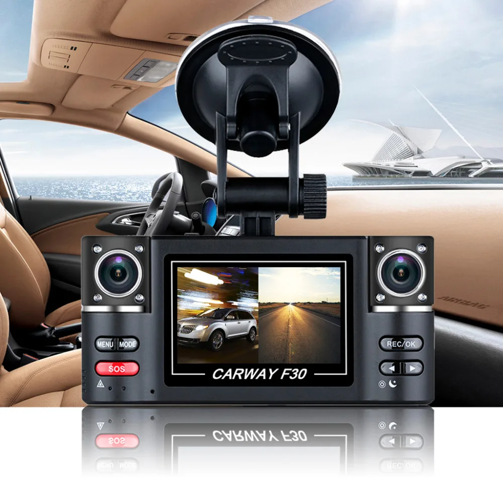 Carway F30 font b Car b font DVR 2 7 TFT LCD HD 1080P Rotated Dual