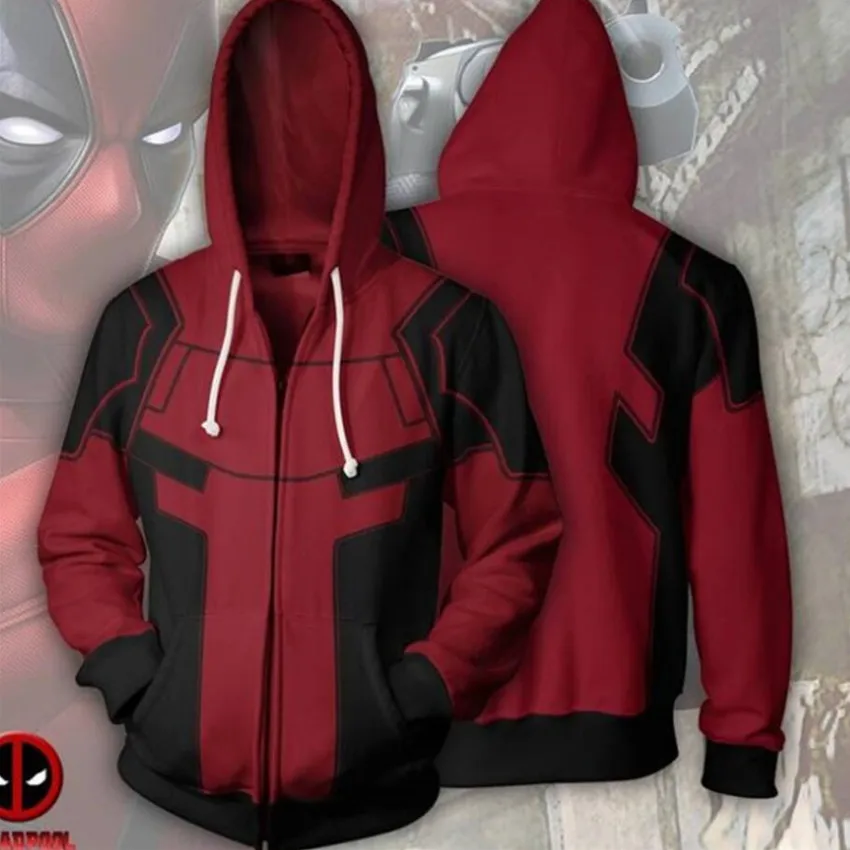 

Deadpool Moive Cosplay Costume Hoodie Movie Deadpool Zipper Sweatshirt