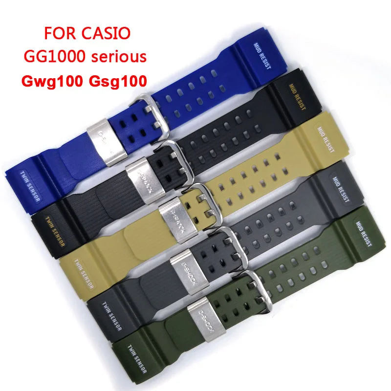 Ремешок силиконовый для Casio GG1000 Gwg100 Gsg100 резиновый браслет наручных часов |