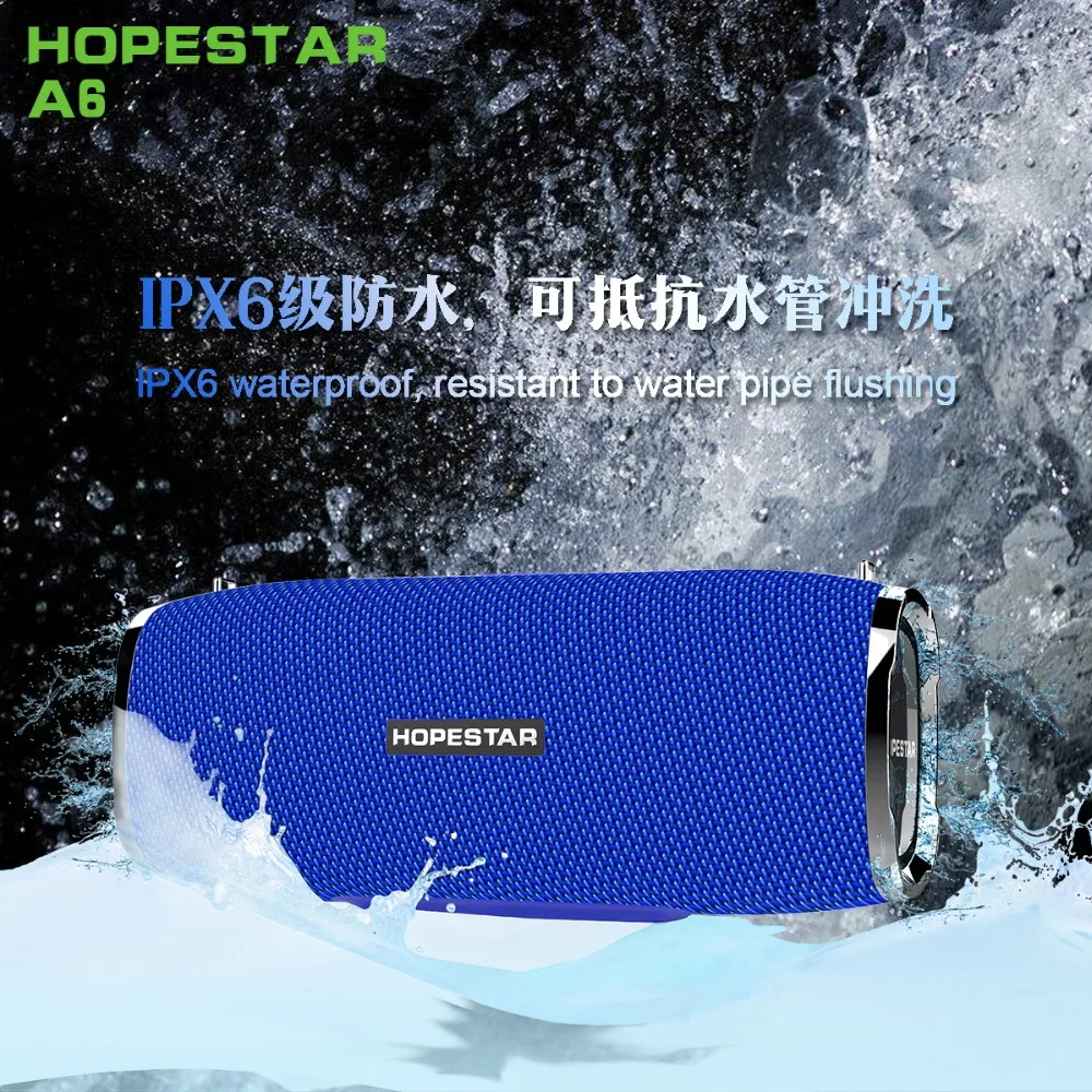 Hopestar A6 Bluetooth динамик музыкальная Колонка стерео Бас Сабвуфер 30 Вт Водонепроницаемый Открытый Портативный беспроводной громкий динамик+ внешний аккумулятор