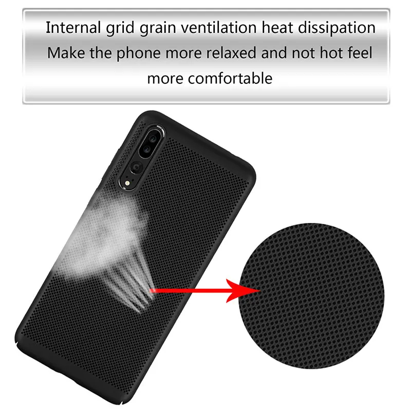Ascromy For Huawei P20 Pro Case Breathable Heat Dissipating Mesh Cover For Huawei P10 Lite P9 Honor 9 Mate 9 Phone Accessories