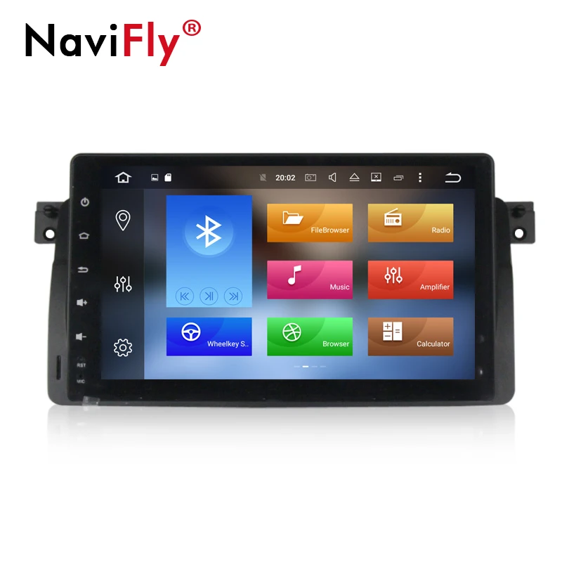 Cheap NaviFly 9" 4G RAM Android 8.0 car dvd radio gps navigation for BMW E46 M3 car stereo head unit 32G ROM with canbus WIFI BT RDS 1