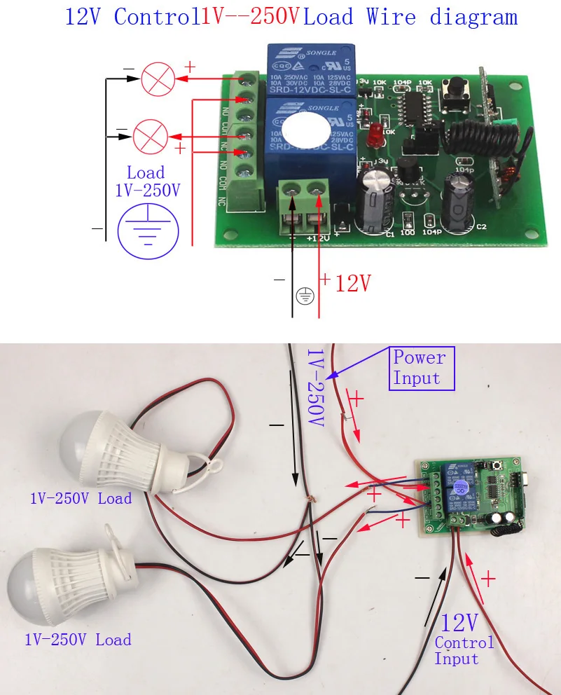 Remote Control 12V 2CH Switch Relay Wireless Remote Control Relay Module-1
