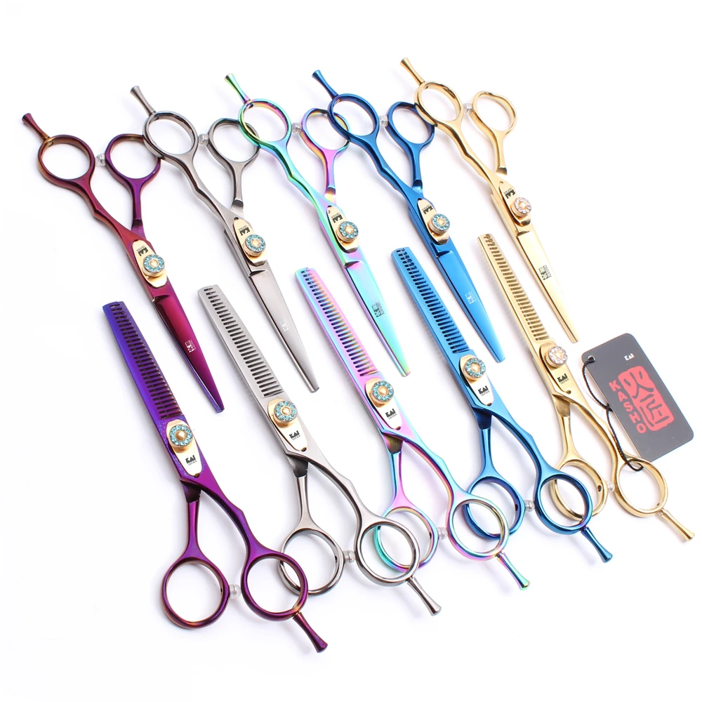 2Pcs H1020 6Inch Japan 440C Kasho Professional Human Hair Scissors