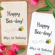 Пользовательские пчела тематические детский день рождения Конфеты стол лечить подарок бар лепесток Бросить Сумки Baby Shower Bakery Cookie Favorpackets