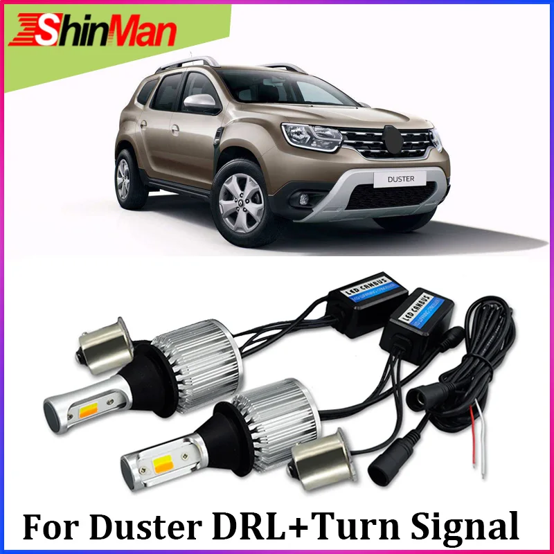 

ShinMan 1156 py21w bau15s led orange Car LED DRL Daytime running Light daylight Turn signal turn light For Renault Duster Dacia