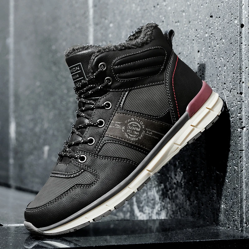 Humtto зимние походные ботинки мужские большие размеры модные кожаные треккинговые