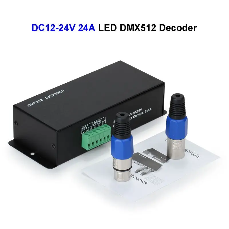 2 шт. DC12V 24 В 24A светодиодный DMX512 контроллер декодер DMX для SMD 3528 5050 5730 RGB Светодиодные ленты жесткой модуль