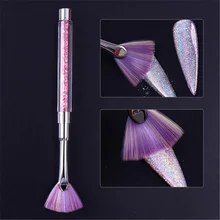 Красочные градиентные веерные кисти для ногтей розовые стразы Ручка пылезащитный блеск средство для снятия пудры ручка для рисования ногтей инструменты для дизайна ногтей