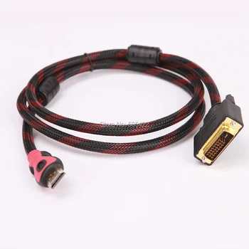 

5PCS/LOT wholesale 24+1 DVI-D Male to HDMI Male Cable Gold Plated For HDTV HD PC PS3 XBOX