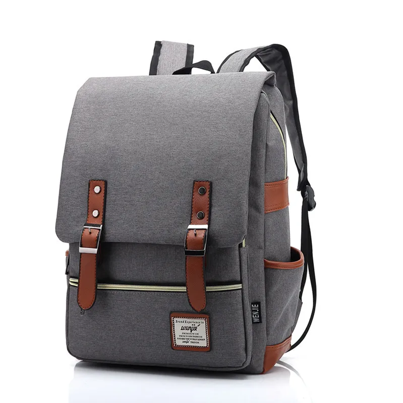 Холщовый Рюкзак с двойной пряжкой, женская сумка, большой емкости, мужские повседневные Рюкзаки для ноутбука, школьные рюкзаки для путешествий, Mochila