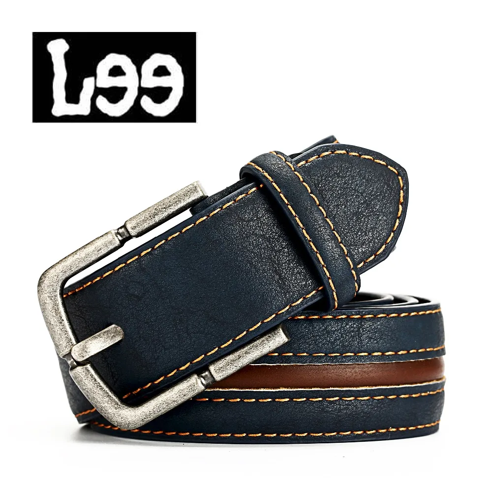 Real PU belt men high quality pin buckle belts for men casual and