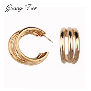 

Personality Design Earrings European Multi-layer Round Temperament Earrings Simple Korean Ear Jewelry For Women Gift