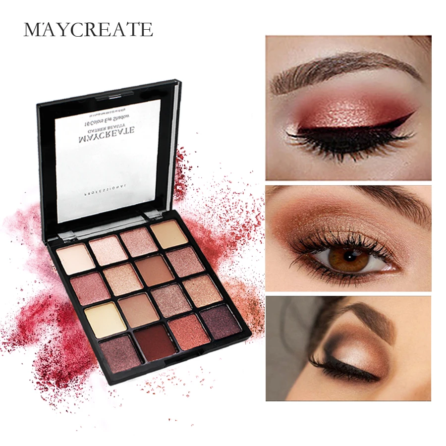 MayCreate 16 Color Eye Shimmer Korean Cosmetic Shadow Makeup Palette Eyeshadow Matte Metallic Palette Nude Eyeshadow 1 MayCreate 16 Color Eye Shimmer Korean Cosmetic Shadow Makeup Palette Eyeshadow Matte Metallic Palette Nude Eyeshadow 3
