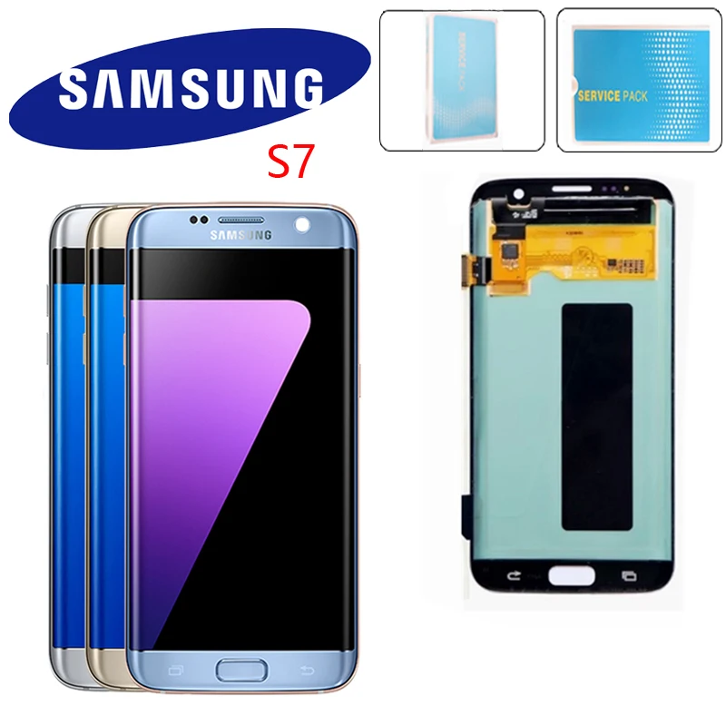 

5.1'' Display With Burn-Shadow LCD With Frame For SAMSUNG Galaxy S7 G930 G930F Touch Screen Digitizer Assembly + Service Pack