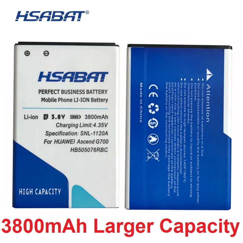 

HSABAT 3800mAh HB505076RBC Battery For Huawei A199 C8815 G606 G610 G700 G710 G716 G610S Y3 II Y3 2 Y3II Y3II-U22 LUA-U22 Lua-L21