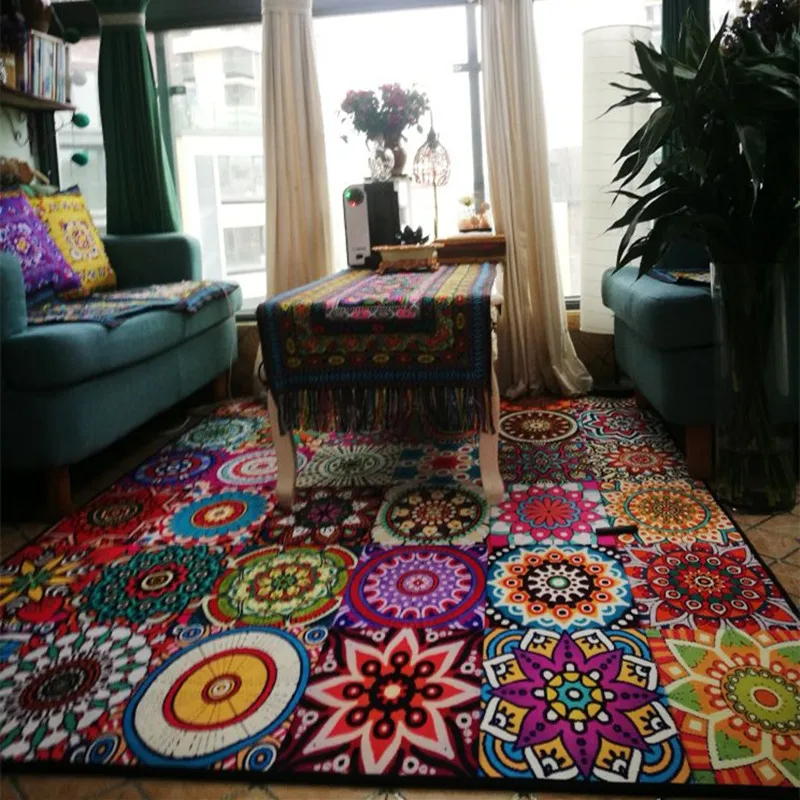  Vintage Parquet Ethnic Carpet Personality Fashion Home Tatami Rug Nordic Bohemian Coffee Table Livi - 32947030394