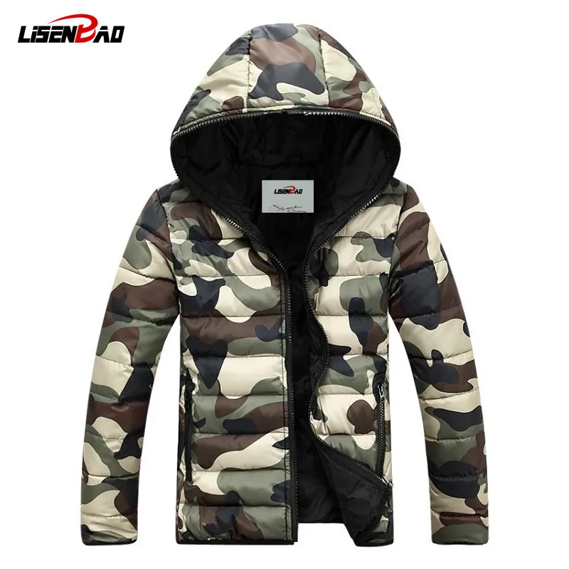 Military style Camouflage Winter Men Jacket 2017 Hooded