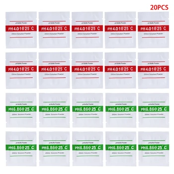 

OOTDTY 20 Pcs PH Buffer Solution Powder PH For Test Meter Measure Calibration 4.01 6.86 250ml Each Pack Volume