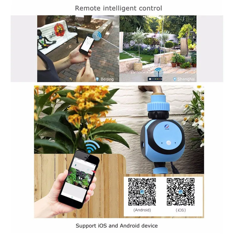Automatic Intelligent Electronic Water Timer Smart Phone Remote Garden Irrigation Controller Watering System Solenoid Valve Hose