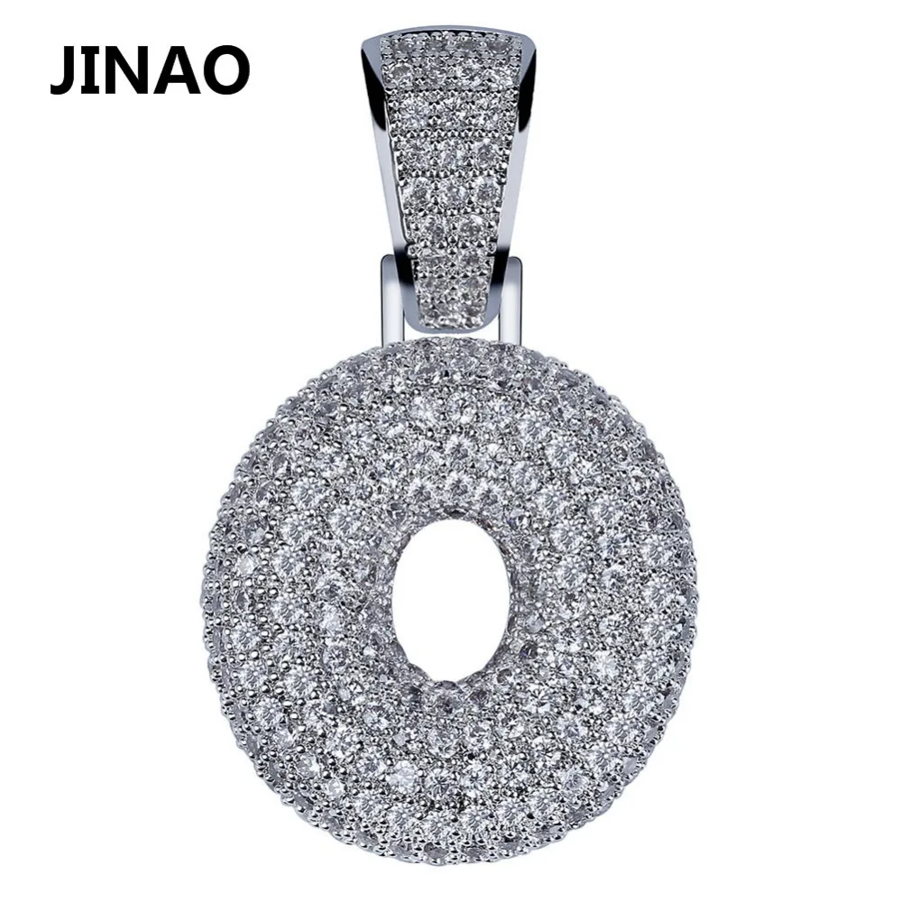 JINAO хип-хоп Iced Out Costom Bubble буквы кулон ожерелье микро проложить AAA+ Циркон с веревкой Чиан и теннисная цепь DIY ювелирные изделия