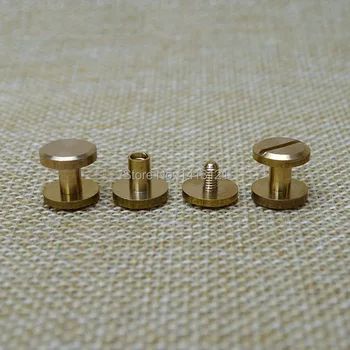 

free shipping 10*4*20mm double flat wallet bag screw brass belt screw Rivet diy handmade fastener hardware leather garment part