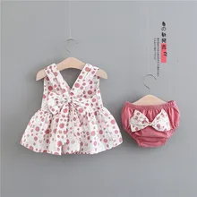 Новая детская одежда цветной бант сзади, в горошек, с Pp virgin, костюм, штаны без рукавов, шорты, 2 предмета, комплект одежды для новорожденных