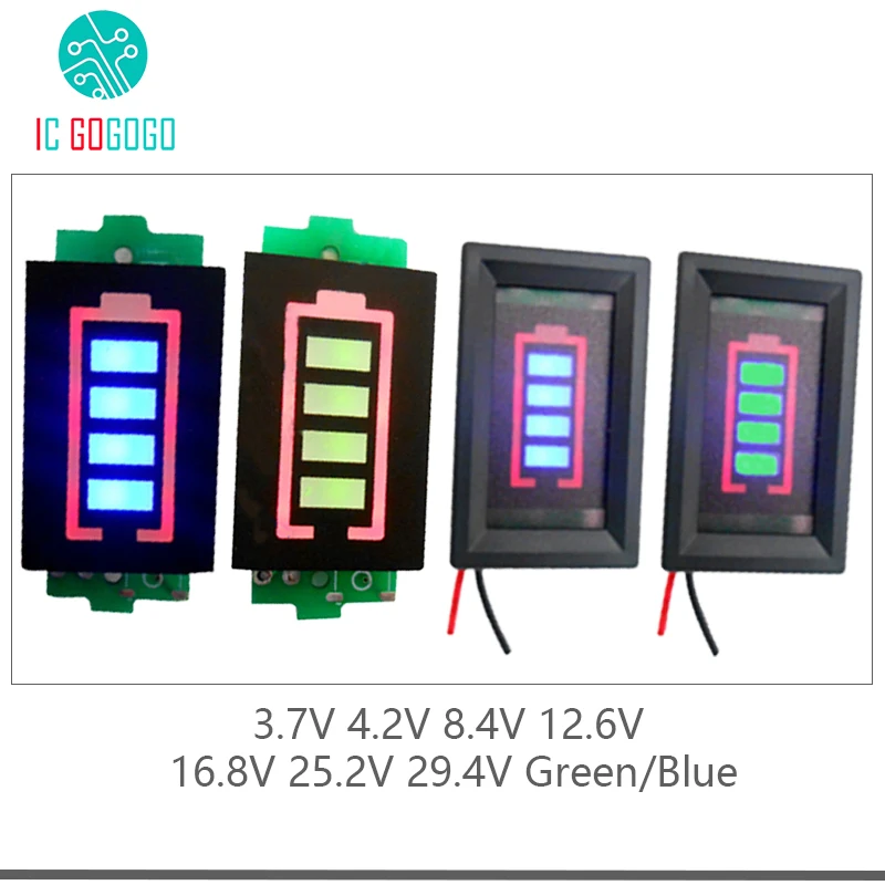 Индикатор емкости литиевой батареи 1S 2S 3S 6S 7S дисплей тестер Li Ion 4 2 V 8 12 6 16 25 29