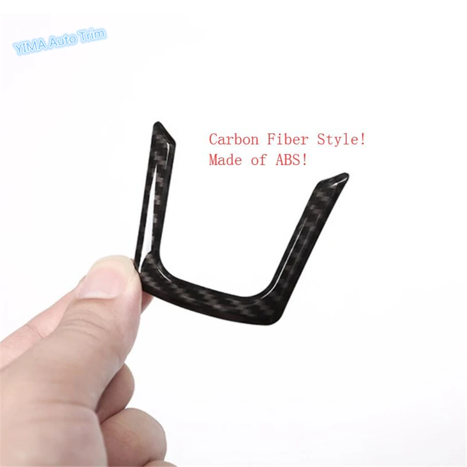 

Lapetus Auto Styling Front Steering Wheel Frame Cover U Trim Matte / Carbon Fiber Color Fit For Jaguar F-Pace 2017 2018 2019