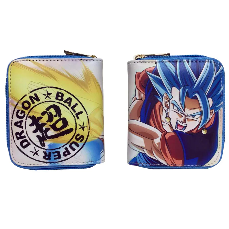 Мультфильм Dragon Ball Z Мужская искусственная кожа PU застегивать вокруг кошелька ID карты окна безопасная Двойная застежка-молния карты и ID Держатели Новинка