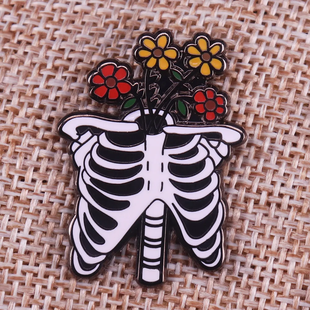 

Skeleton Skull Halloween Punk Hard Enamel Pin Badge