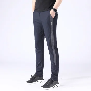 

2019 Winter autumn Men's Smart Casual Pants Men Slim Fit Warm Pencil Pants male Micro stretch Plus velvet Trousers for men