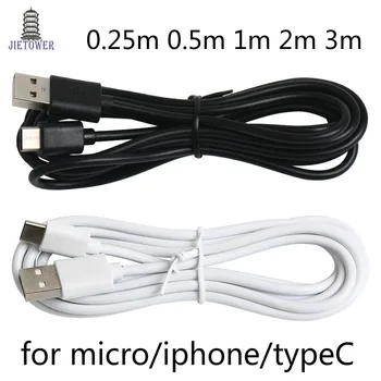 

100pcs/lot 2A USB Type C USB C Data Sync Charger Cable Genuine quality cable for iphone 6 7 8 8pin v8 micro 0.25m 0.5m 1m 2m 3m