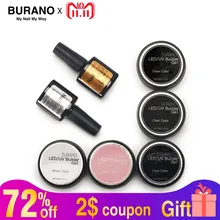 BURANO прозрачный розовый белый УФ строительный гель+ верхнее покрытие УФ-гель для дизайна ногтей строительные советы маникюрный набор Инструменты для ногтей УФ Гель-лак 807