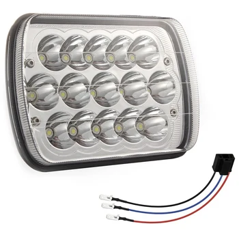 

DHBH-Led Headlights 5X7 300W Headlamp 2Pcs Hi/Low Sealed Beam Rectangle Headlight Replacement For Jeep Wrangler Yj Cherokee Xj