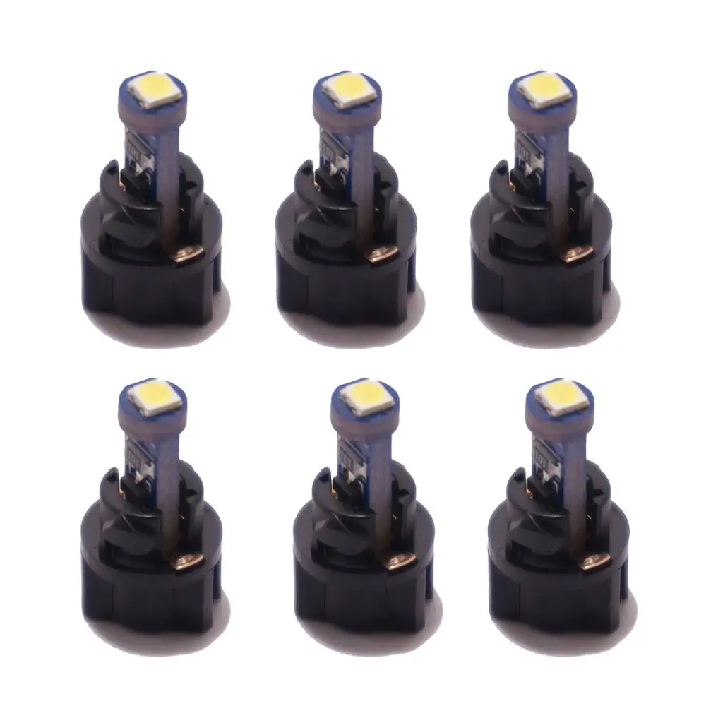

6pcs Non polarity CANBUS T5 LED 3030smd bulb with T5 Twist Lock Socket Wedge Base Instrument Lights Dashboard warning Indicator