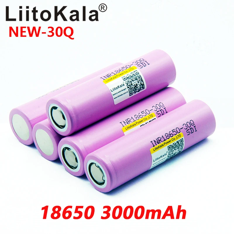 6 шт. LiitoKala INR 18650 аккумулятор 3,7 V 3000mAh INR18650 30Q литий-ионные аккумуляторы