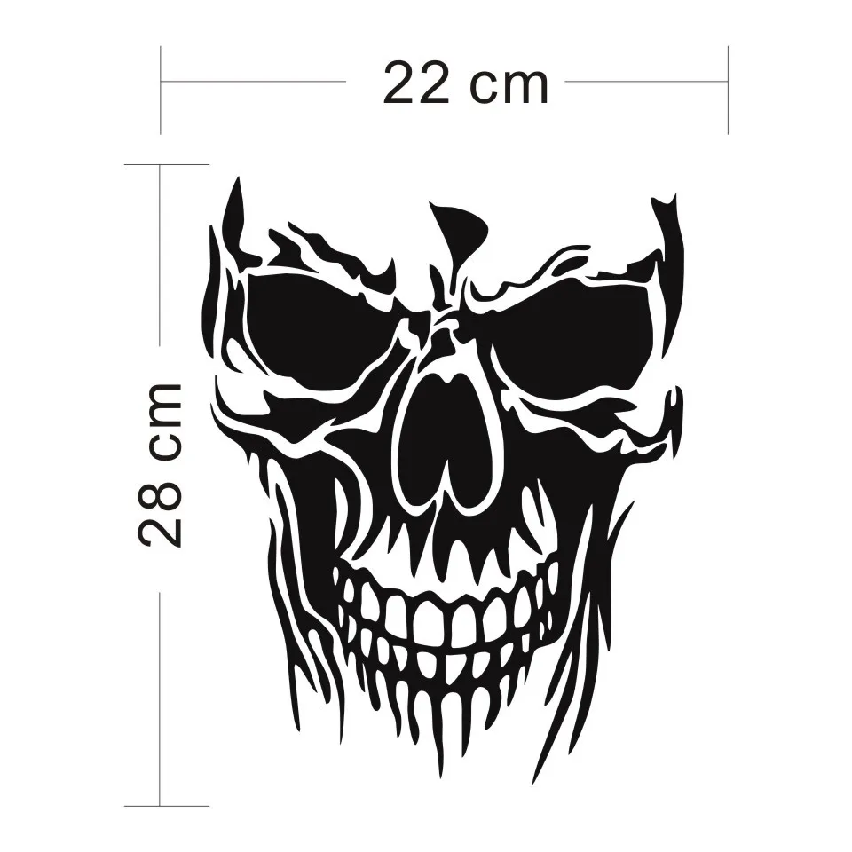 Cunymagos Funny Personality Skull Car Sticker Fashion Classic Decorative Motorcycle Car Accessories Car Styling Stickers 2228CM (2)
